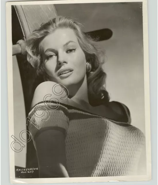 Actress ANITA EKBERG Posing In Hollywood Movie Portrait Vintage 1955 Press Photo
