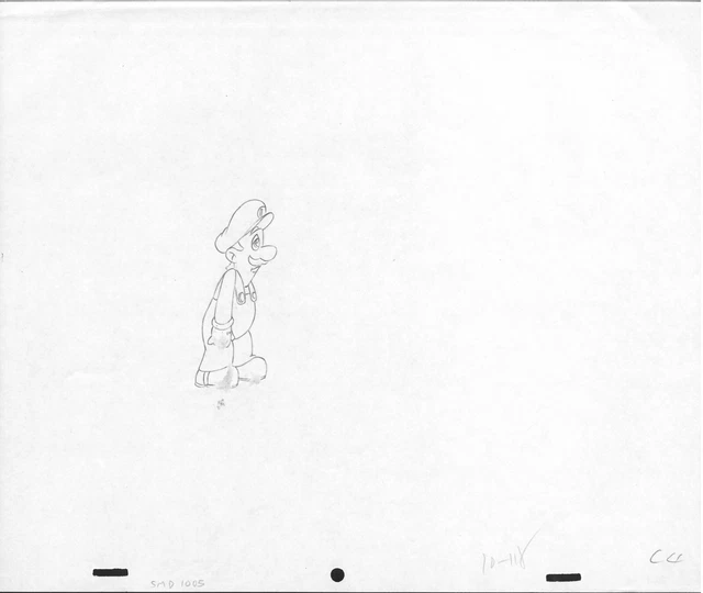 Super Mario Bros. Super Show! Original Production Drawing Luigi Sighing Art OPD