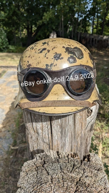 Original Stahlhelm M40 Wehrmacht Luftwaffe Camo Afrika Korps Sandgelbe Tarnung