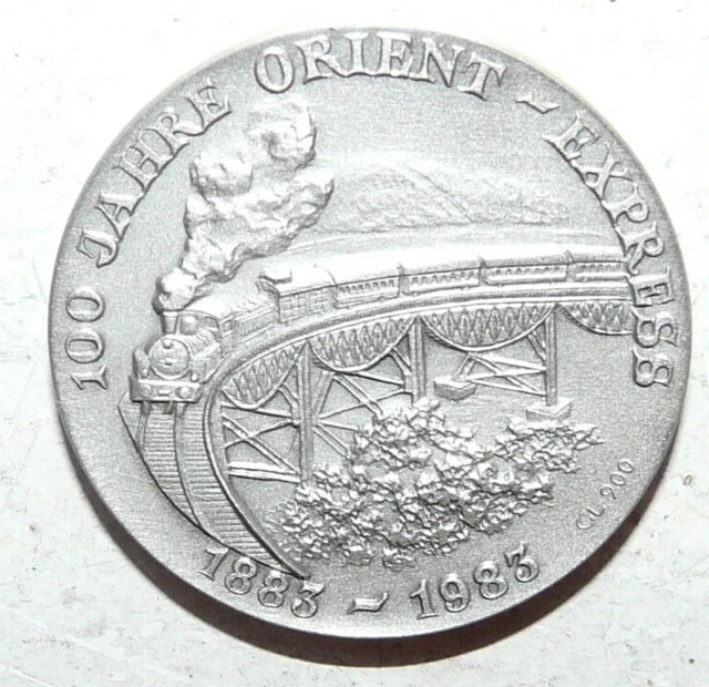 Medaille En Argent 900 100 Ans De L'orient Express