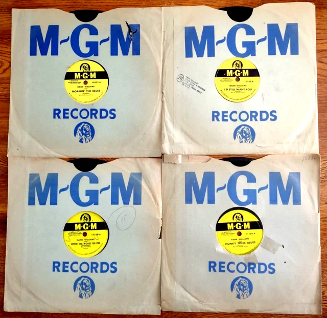 Vintage 78 RPM Record - Lot of 4 - HANK WILLIAMS - "Honky Tonk Blues" and "I'm S