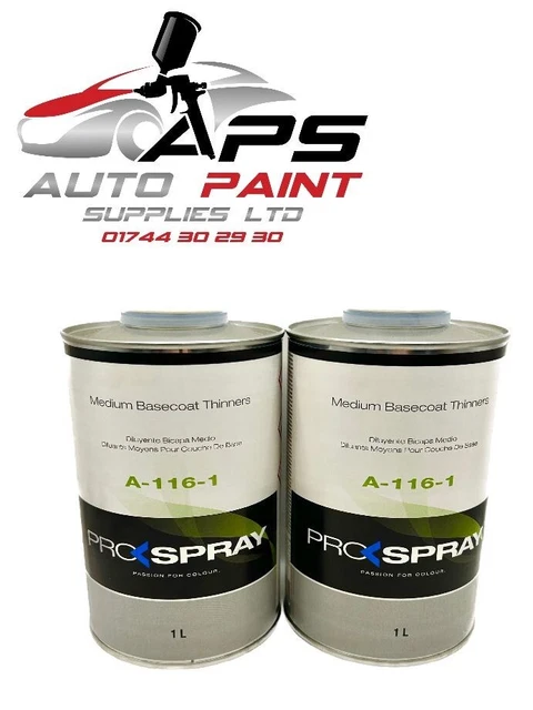 x2 Pro Spray A116 Basecoat più sottile 1 litro rapporto di miscelazione 1:1 forniture corpo