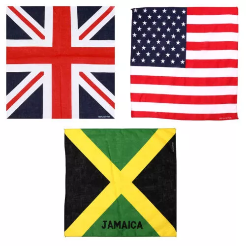 Union Jack USA Jamaica Flag Bandana Headwear Band Scarf Neck Wrist Wrap Headtie