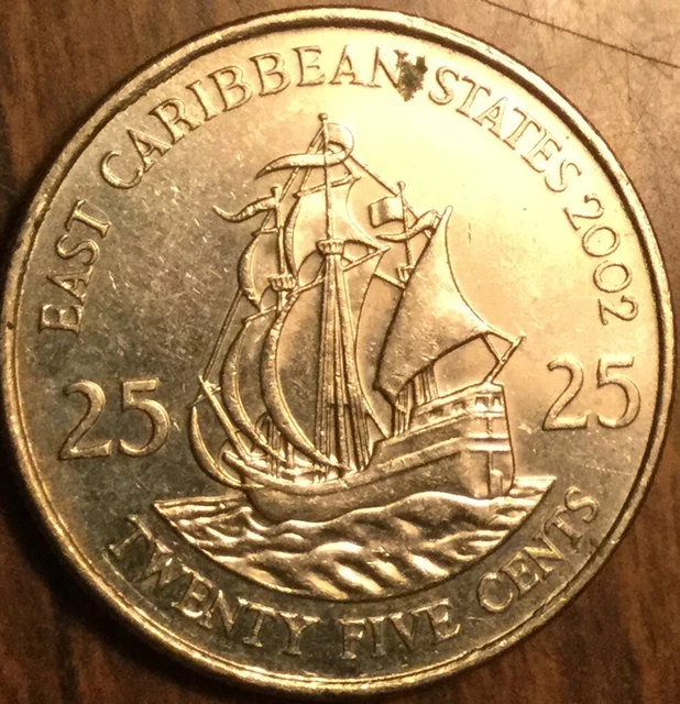 2002 East Caribbean States 25 Cents Coin