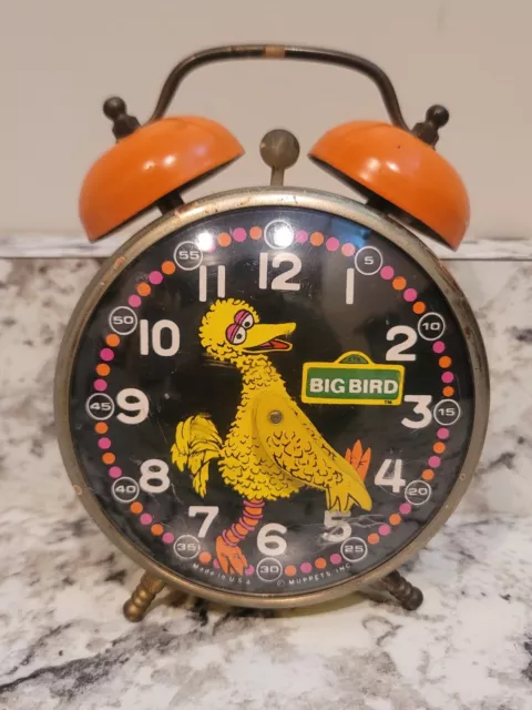 Vintage Big Bird Double Bell Alarm Clock Parts Not Working!