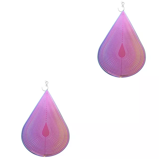 2 Pack Balcony Hanging Decor Home Pendant Metal Wind Chimes Glass