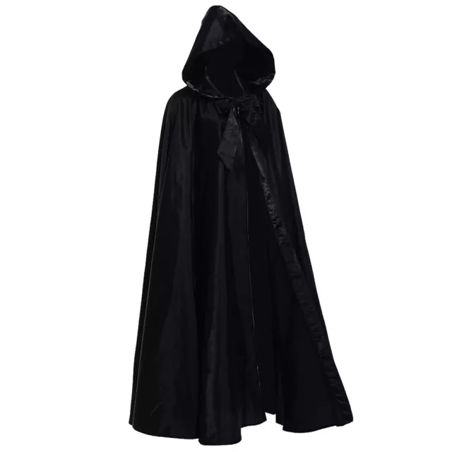 Gothic Medieval Hooded Cloak Wizard Cape Long Robe Renaissance Victorian Cloak