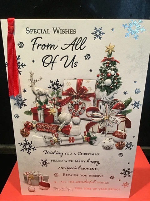 Da Tutti Gli Us Cartolina Di Natale Bel Verso (9""X 6") Alta Qualità Amici Di Natale