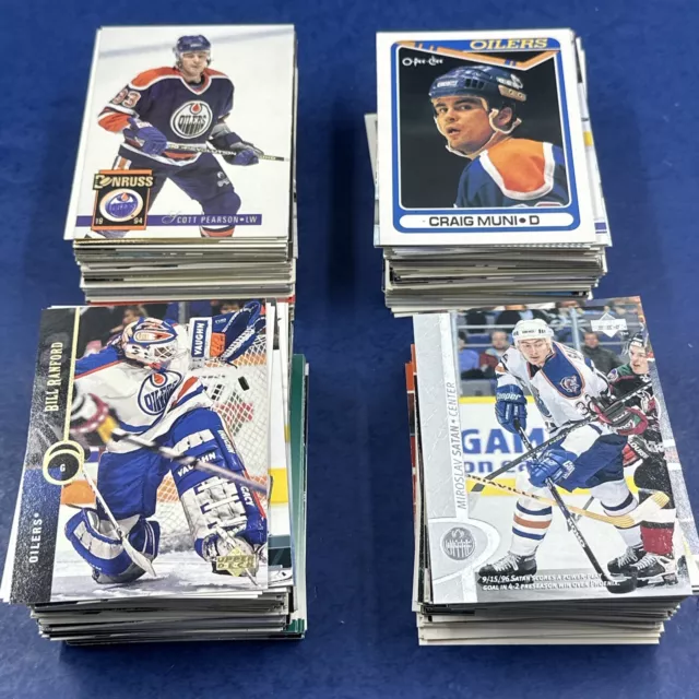 Lot of 200 Edmonton Oilers Cards from Topps Score Upper Deck NHL Hockey
