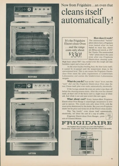 1965 Frigidaire Oven Self Electri Clean Before After Pictures Vtg Print Ad GH2