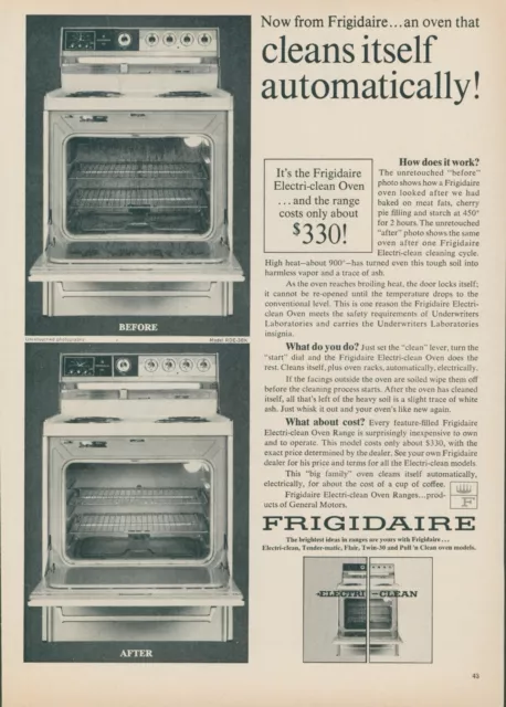 1965 Frigidaire Oven Self Electri Clean Before After Pictures Vtg Print Ad GH2