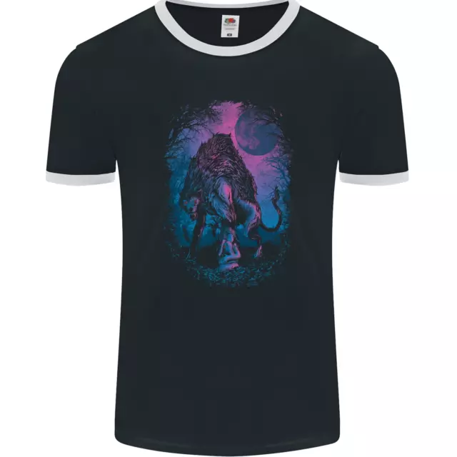 Werewolf & Child Wolf Horror Halloween Mens Ringer T-Shirt FotL