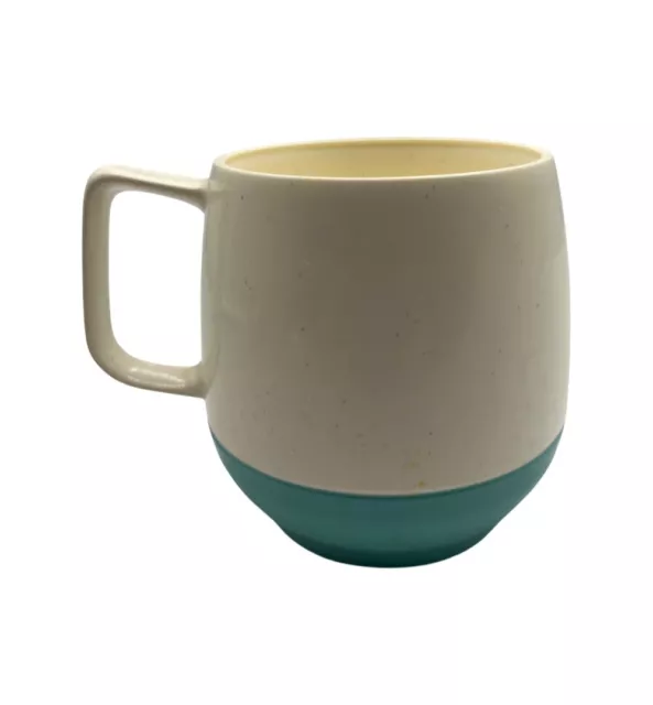 Vintage MCM Bopp-Decker Plastics Vacron Coffee Mug Cup Speckled White Blue