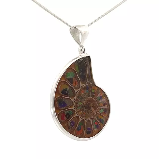 Starborn Ammolite Ammonit Inlay Anhänger Halskette (22") 2