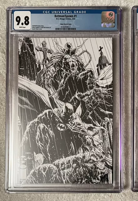 Batman Spawn #1 2022 variant cover (L) 1:25 Jason Fabok Black & White cgc 9.8