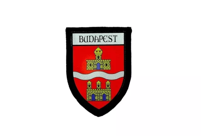 Patch printed embroidery travel souvenir shield city flag budapest hungary