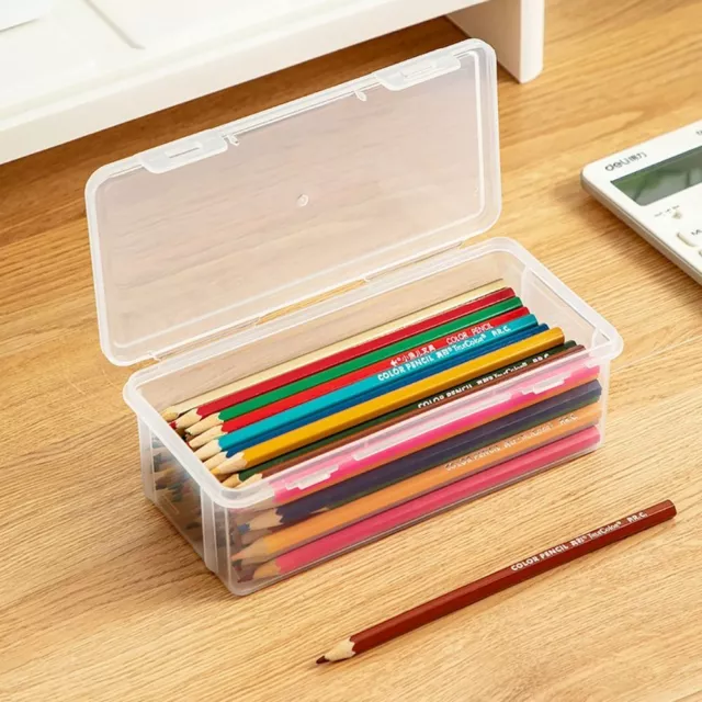 Plastic Pencil Case Pen Box Kids Gift Office School Supplies