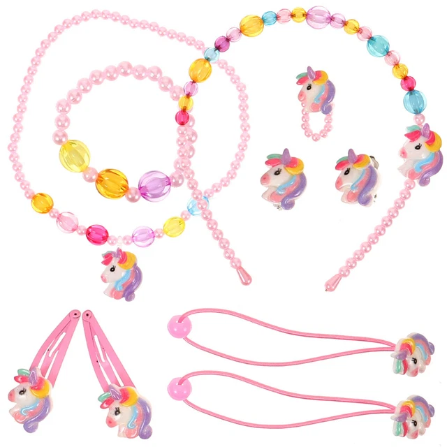 1 Satz Perlen Perlenhalskette Kostümschmuck Schmuckset für Mädchen Spielschmuck
