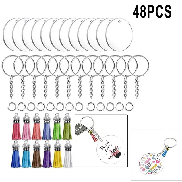 Pendant Keyring Keychain 48Pcs Kit DIY Discs Hobbies & Crafts Keychain