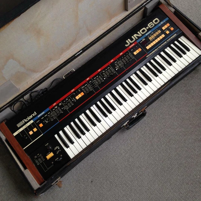 ROLAND JUNO60 POLYPHONIC Analog Synthesizer 61key 1980s Vintage DCB I