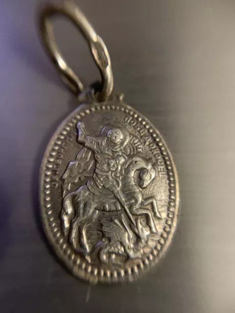 Silver 925 Saint George the Victorious silver pendant Orthodox Pendant Medallion