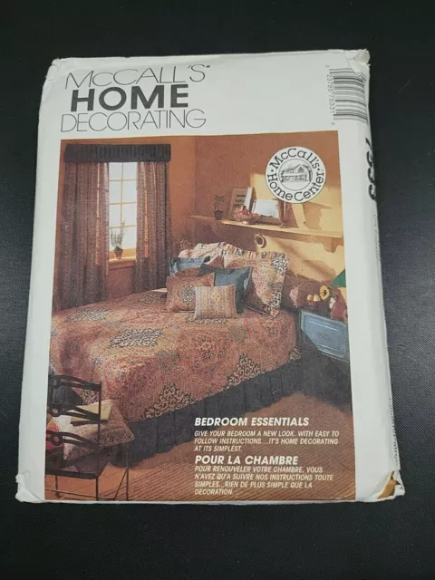 Vintage Mccalls Bed Spread Dust Ruffle Pillow Curtain Pattern 7533 Free Shipping