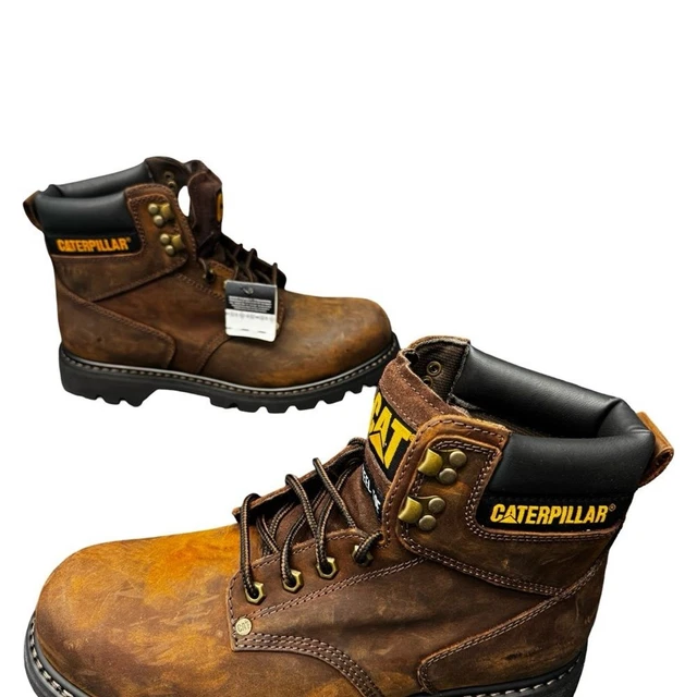 CATERPILLAR P89588 STEEL Toe Work Boots Men's 10 Brown Leather Rugged ...