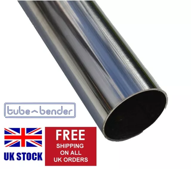 45mm OD (1.75") 1000mm 304 Stainless Steel Exhaust Round Tube / Pipe 1.5mm Wall