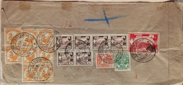 Burma 1951 Military Official Cover With 17 Stamps & Rangoon Cantonment Postmark