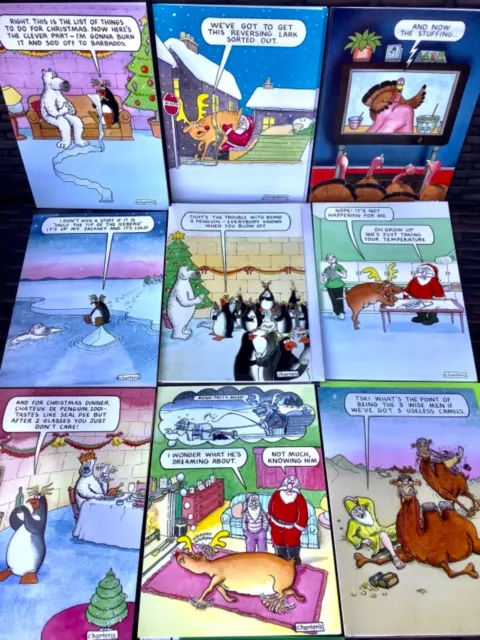 Funny Rude Christmas Cards By CHARTERIS  Santa and Co THEME / Penguin & Barry