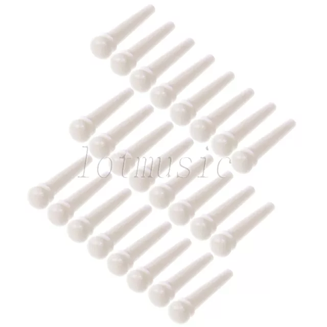 18 Pcs Unslotted Real Bone Bridge Pin Guitar Bridge Pins For Acoustic Guitar