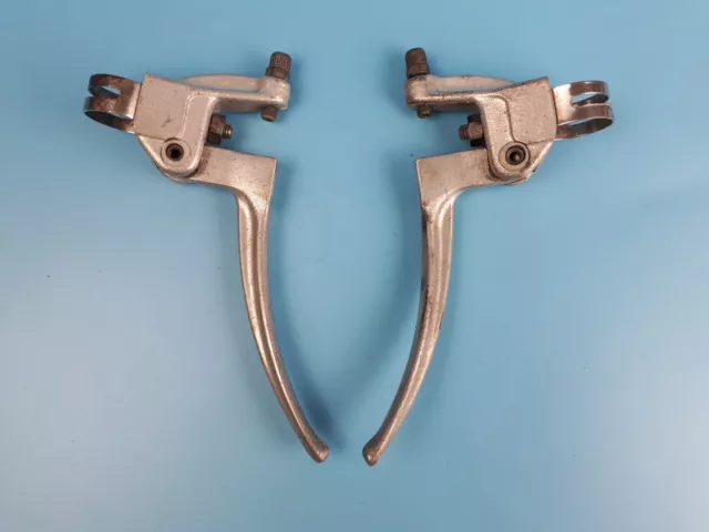 Leviers de freins type Mafac aluminium vélo vintage France bicycle brake levers