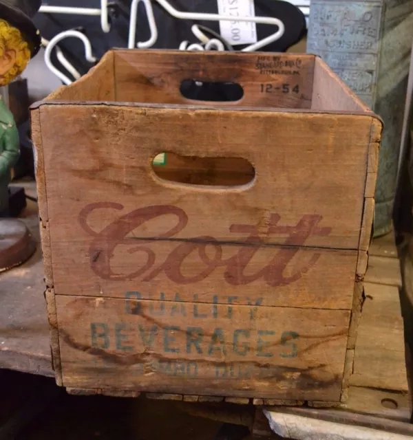 Vintage 1954 Cott Beverages Wooden Advertising Crate 3