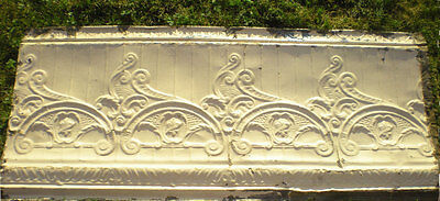 SALE Antique Victorian Ceiling Tin Tile Nouveau Pie Cupboard Chic Torch Fleur De 3