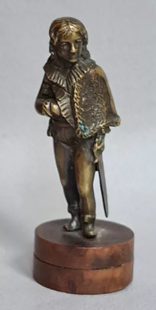 Belle Statuette De Hussard / Chasseur De L'empire  En Bronze / Socle Bois  Xixe