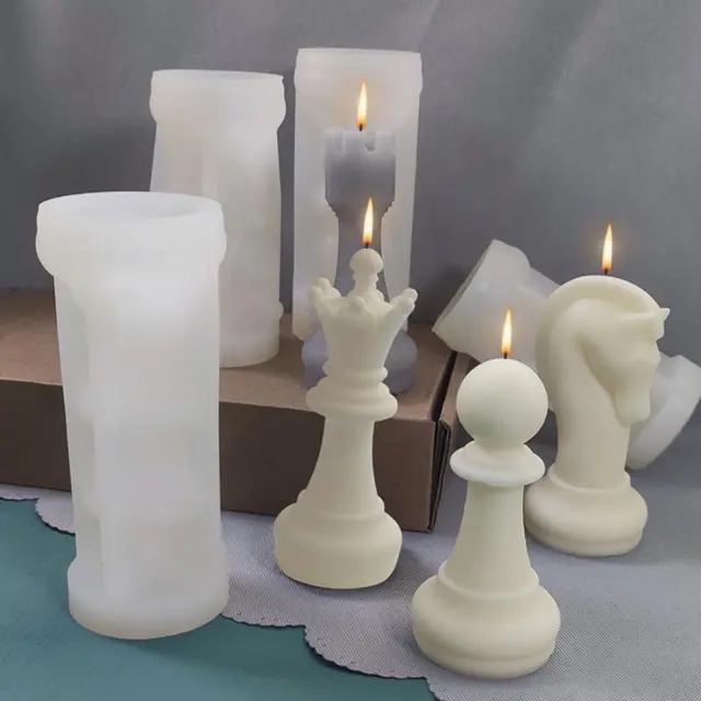 Silicone Candle Handmake Crafts Making Chess Piece Mold Home Decor Candle Mould
