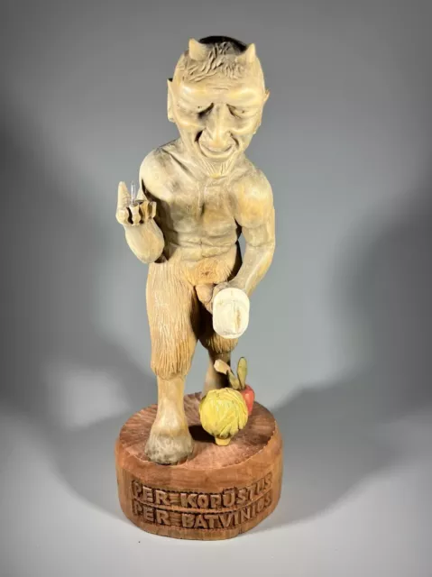 Wooden DEVIL EVIL traditional Handmade Hand Crafted VINTAGE OLD RARE CARVED 3