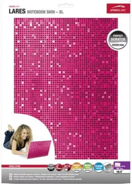 Speedlink LARES Notebook Skin 17" bis 18,4" Aufkleber Glitter Schutz-Folie Cover 3