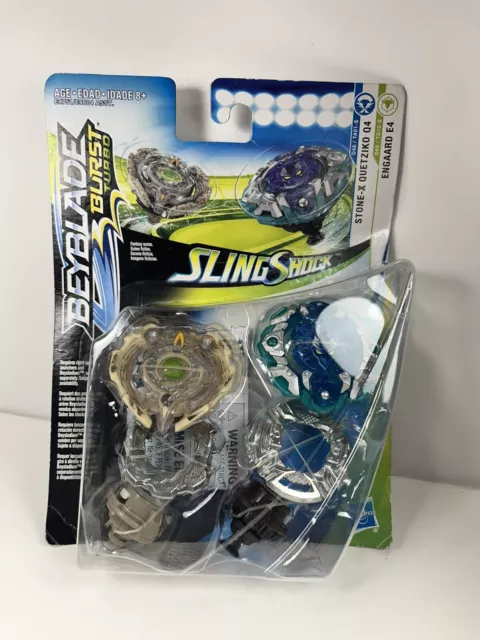 Beyblade Burst Turbo Slingshock Dual Pack Engaard E4 & Stone-X Quetziko Q4  ( 11D