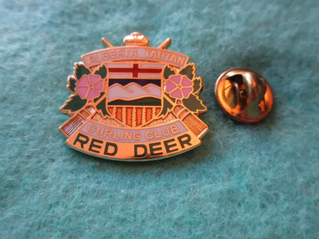 Red Deer Alberta Tartan Curling Club Lapel Pin