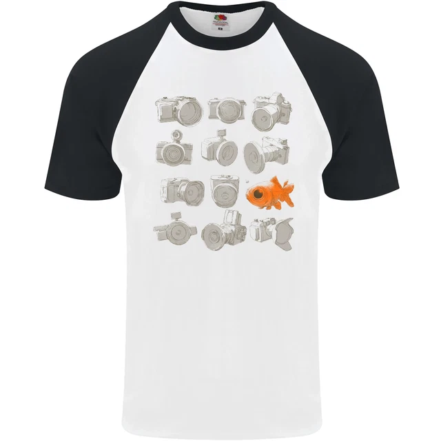 Fisheye Fotografia Divertente Fotografo Lenti Uomo S/S Baseball T-Shirt