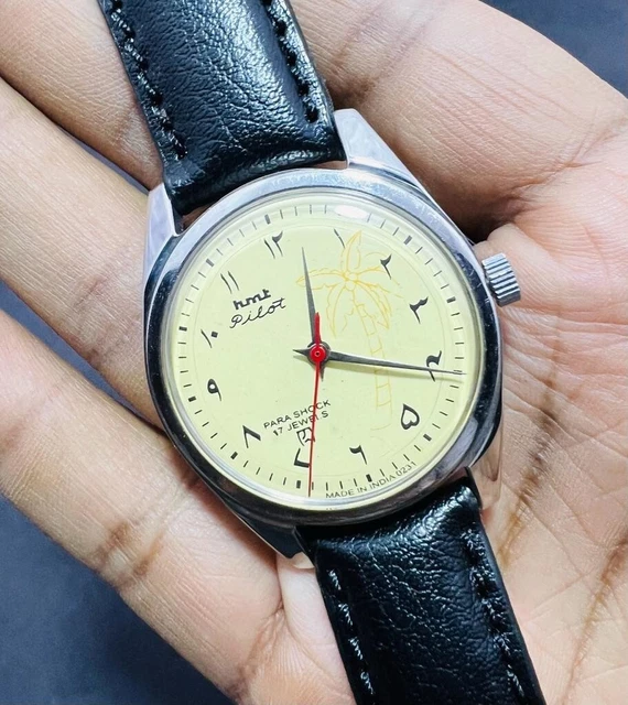 HMT PILOT URDU White Dial Hand Winding Wrist watch Men'S Gents FHF