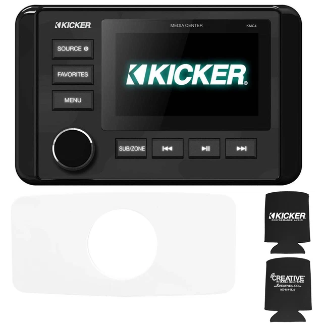 KICKER KMC4 MARINE Radio With Stinger Marine SEADASH3W 3" Radio Kit