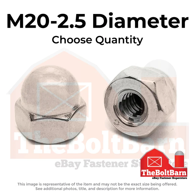 M20-2.5 Stainless Steel Acorn Nuts (Choose Qty)