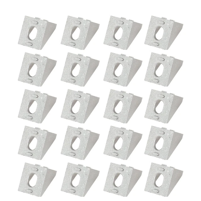 20Pcs 2020 Corner Bracket for 20mm Aluminum Extrusion (Dull Polish)