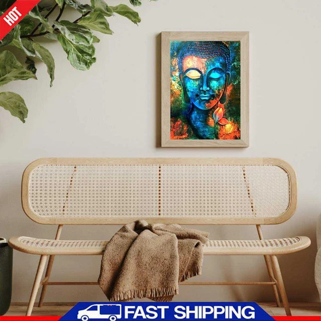 Kits de pintura de diamantes estatuas de Buda taladro redondo completo decoración de pared para el hogar arte artesanal ✅