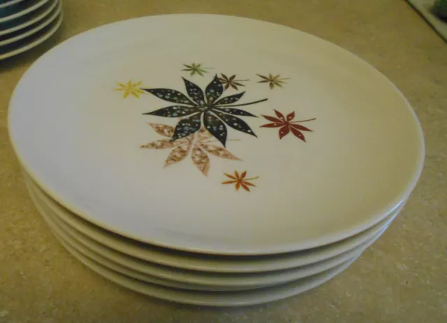 Shenango Dinner Plate Calico Leaves by Peter Terris - 9 3/4'' set of 6