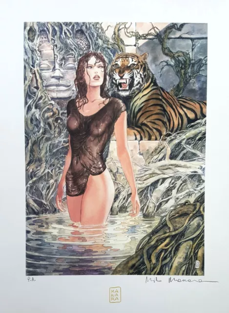 Milo Manara Druck - Girls On Cover 2/1 ✅ 30 x 40 cm/ Signiert/P.A. Artist Proof