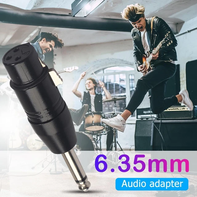 3Pin XLR Female to 1/4 inch 6.35mm Male Plug Mono Microphone Adapter Connector 2