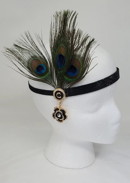 Peacock Feather Retro Style Headpiece, 1920's Great Gatsby Style Headband